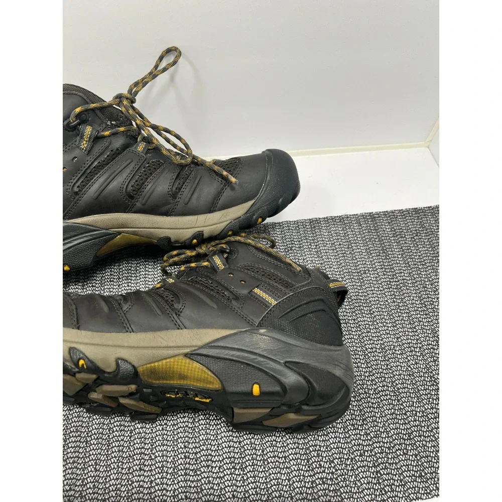 KEEN Lansing Mid Work Boots Black Waterproof Steel Toe Utility Mens Sz 11 D